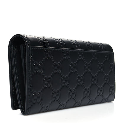 Gucci Guccissima Avel Continental Flap Wallet Black 3 of 9