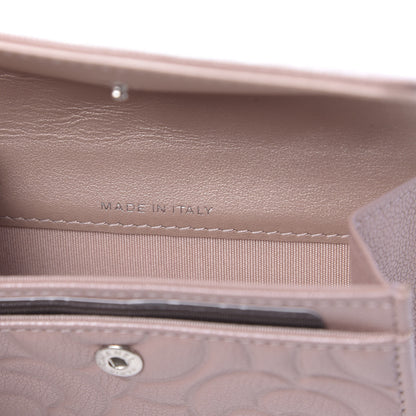 Chanel Goatskin Camellia Embossed Card Holder Wallet Light Pink 7 of 9