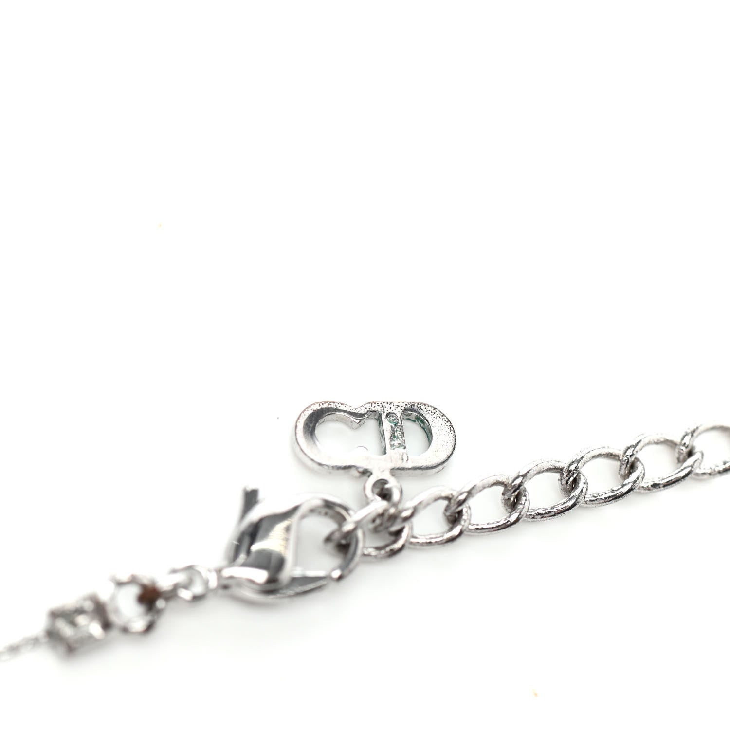 Christian Dior Metal CD Necklace Silver 4 of 4