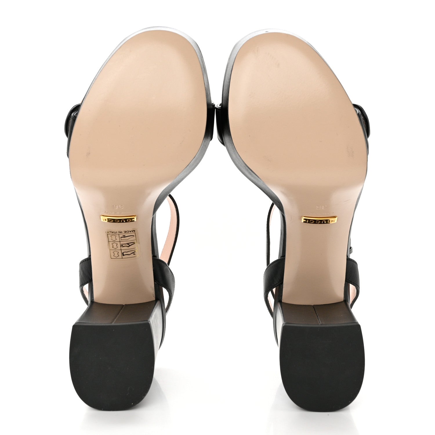 Gucci Calfskin GG Marmont Ankle Wrap 30/85mm Platform Sandals 36 Black 5 of 7