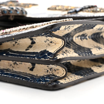 Gucci Snakeskin Dragonfly Medium Dionysus Shoulder Bag Blue 10 of 14