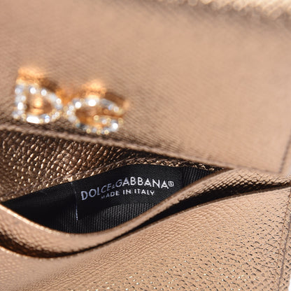 Dolce & Gabbana Laminato Dauphine French Flap Wallet Oro Antico 6 of 7