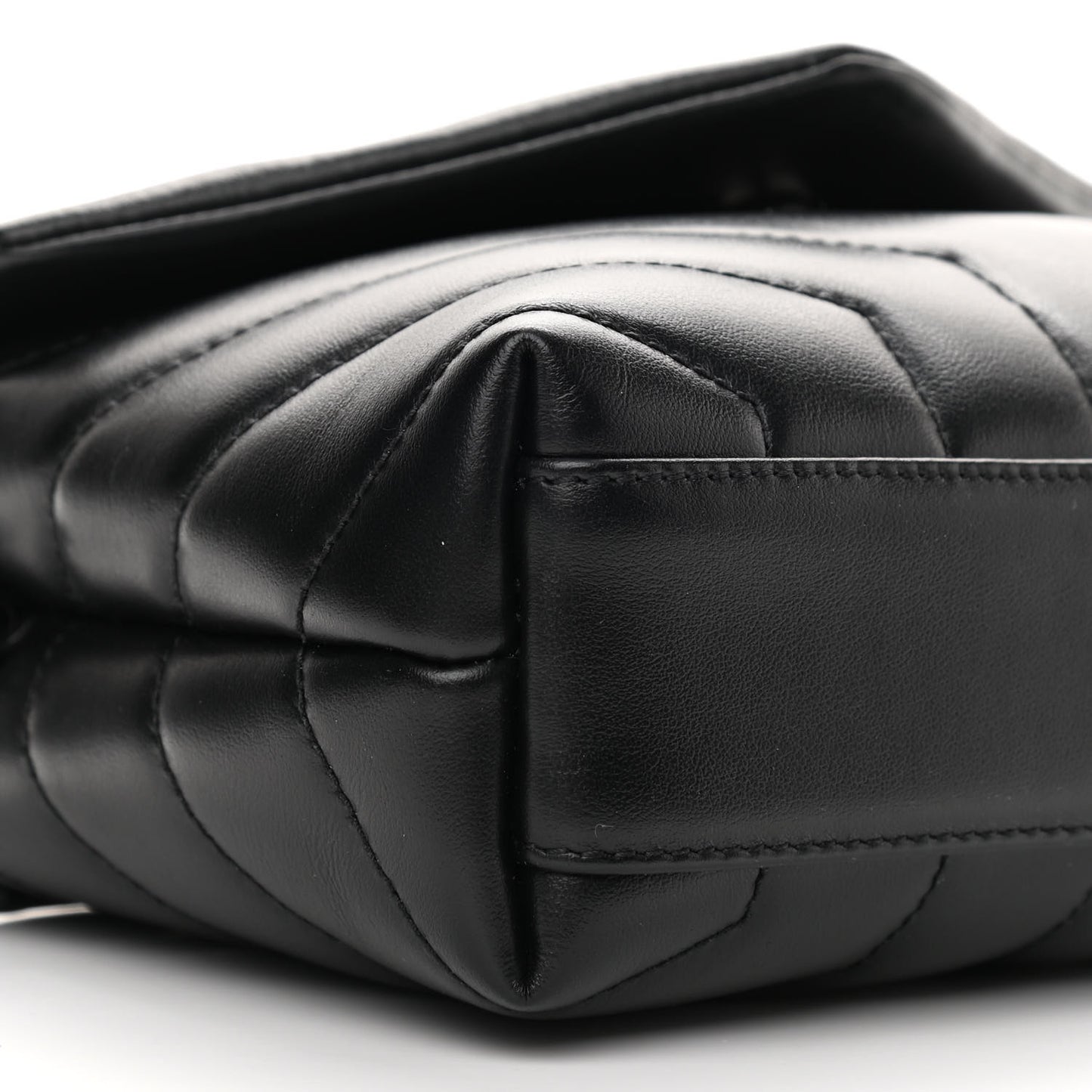 Calfskin Y Quilted Monogram Toy Loulou Crossbody Bag Black