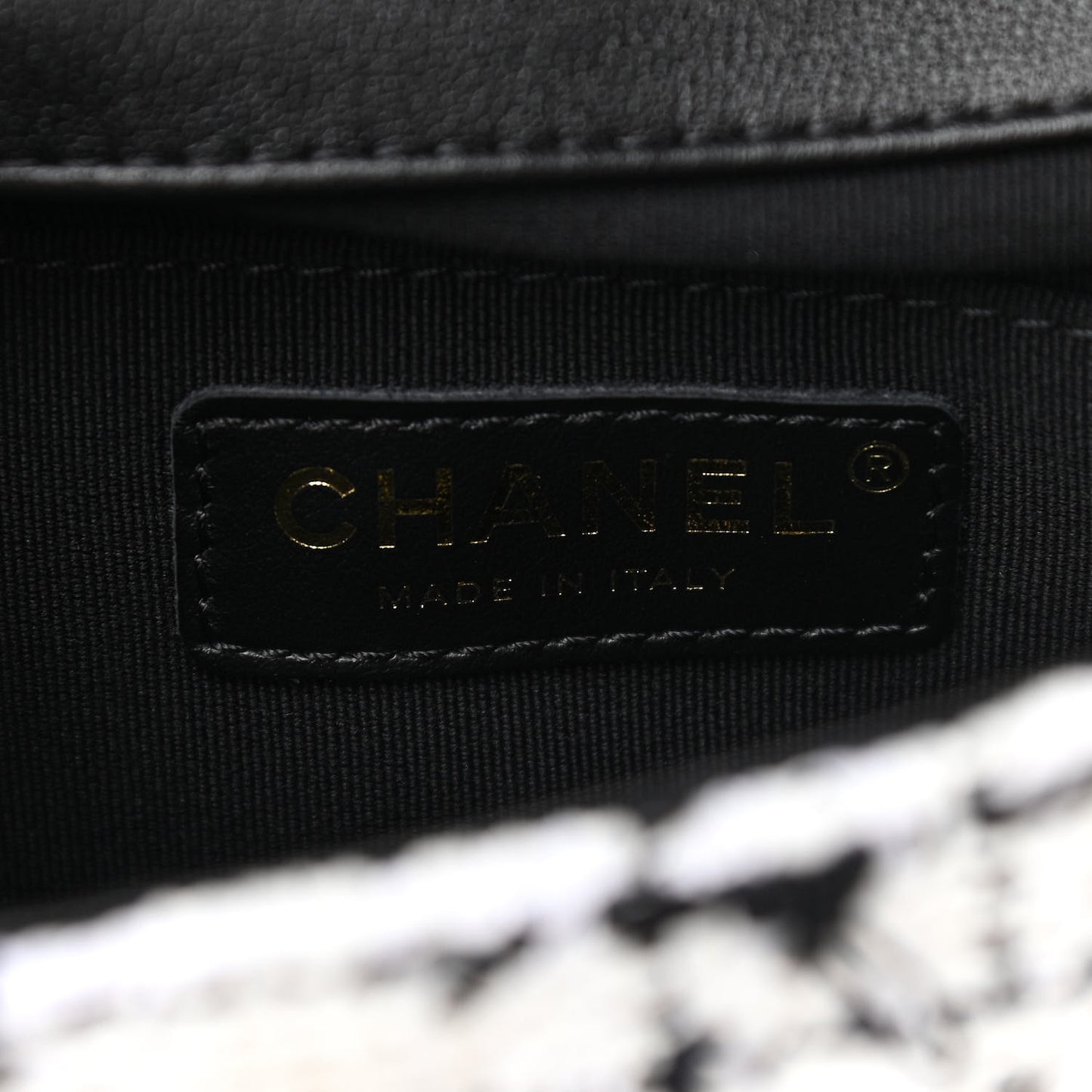 Tweed Braided Calfskin Mini My Own Frame Flap Grey Black