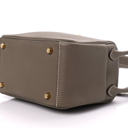 Hermes Taurillon Clemence Mini Lindy 20 Etoupe 8 of 9