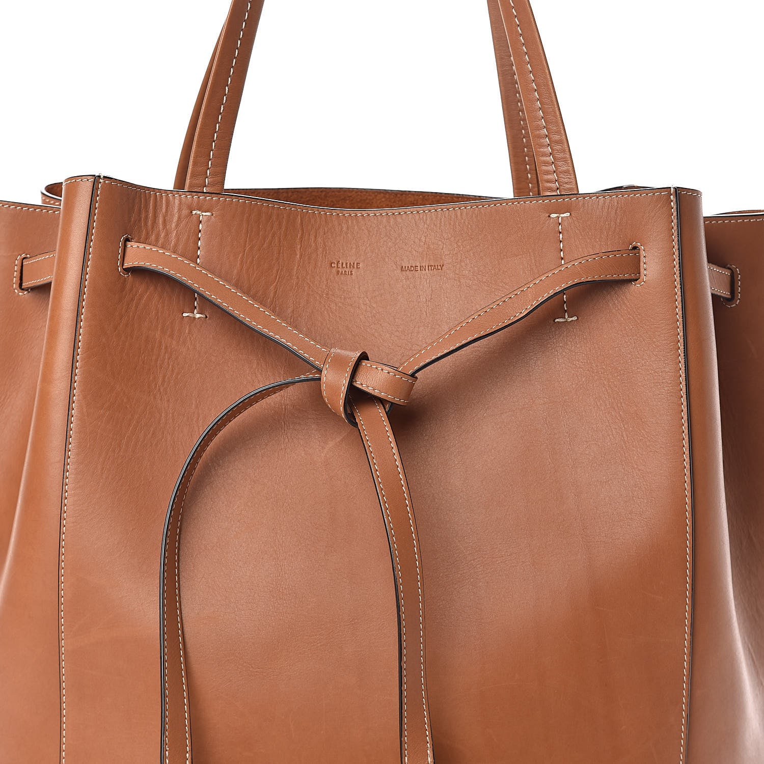 Celine Smooth Calfskin Medium Belt Cabas Phantom Brown 8 of 10