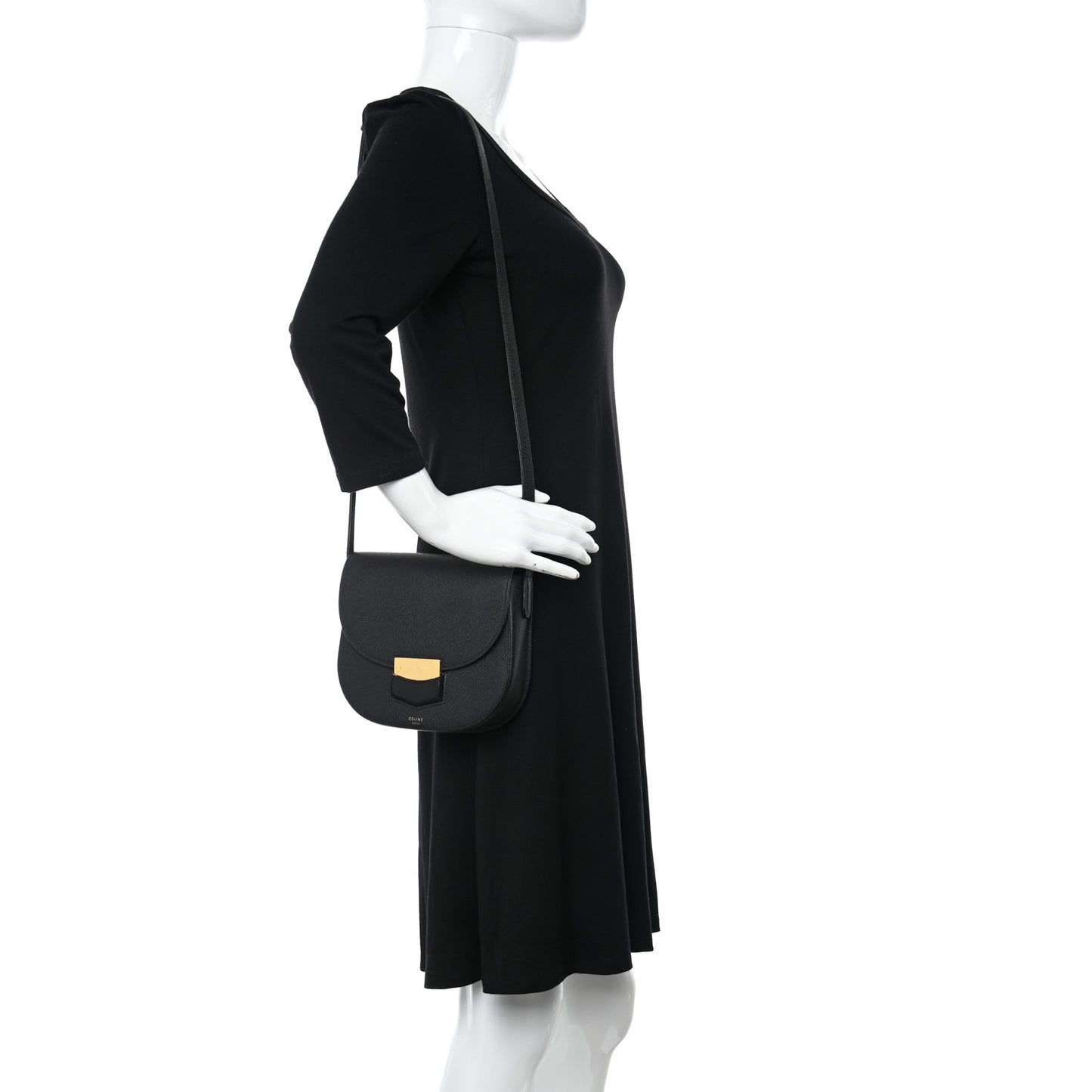Grained Calfskin Small Trotteur Black
