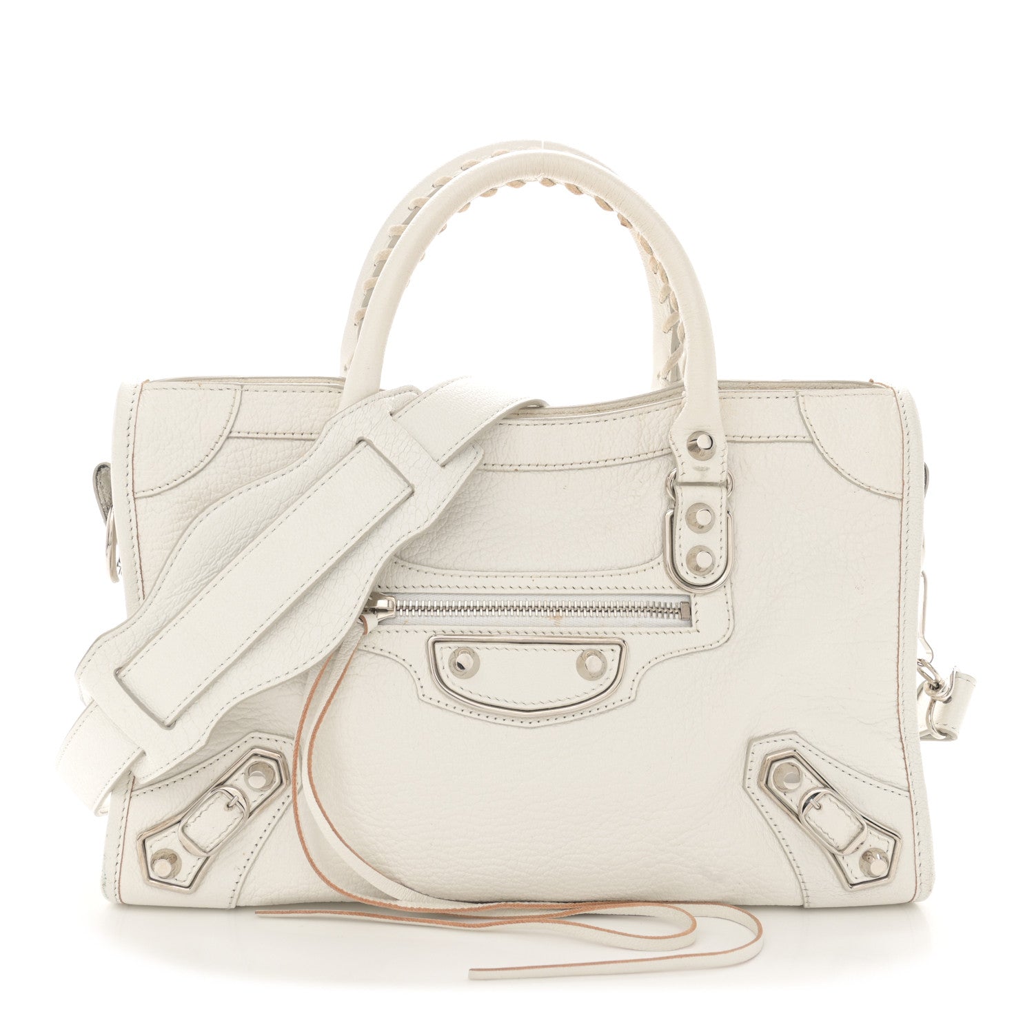 Balenciaga Chevre Silver Metallic Edge Hardware S City White 1 of 27