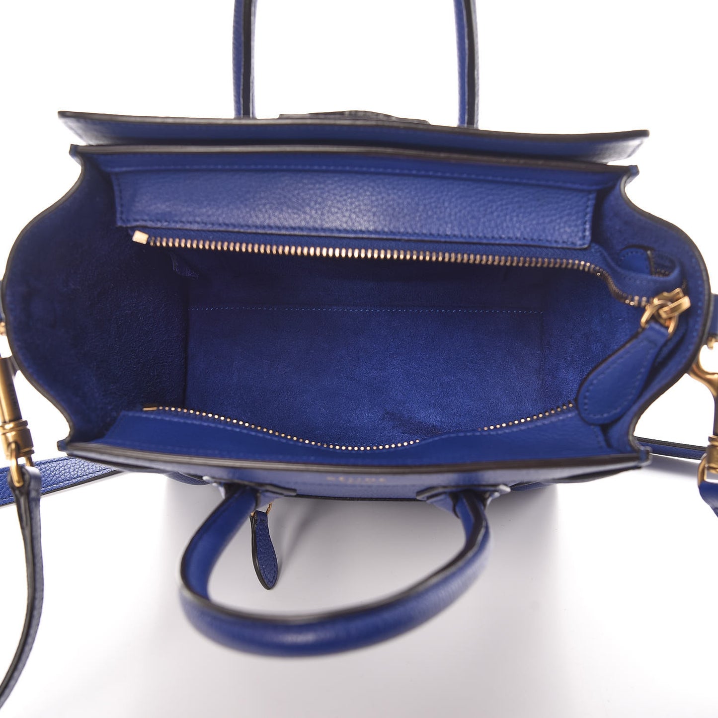 Drummed Calfskin Nano Luggage Indigo