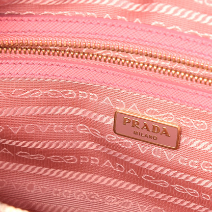Prada Saffiano Lux Double Zip Crossbody Bag Petalo 9 of 13