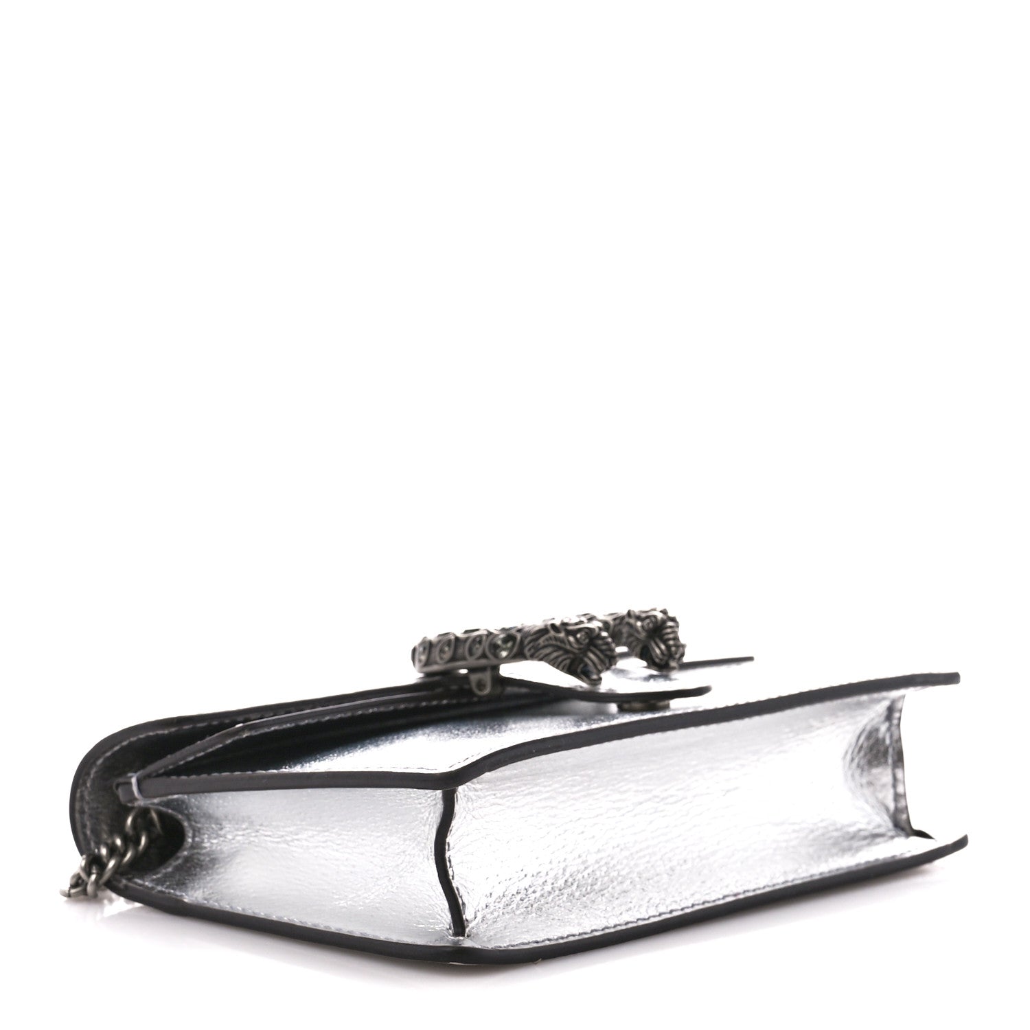 Gucci Metallic Calfskin Super Mini Dionysus Shoulder Bag Silver 4 of 13