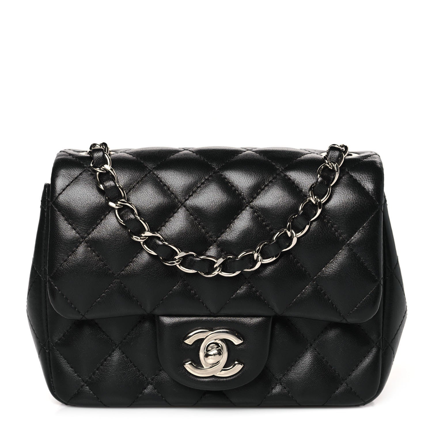 Chanel Lambskin Quilted Mini Square Flap Black 1 of 9