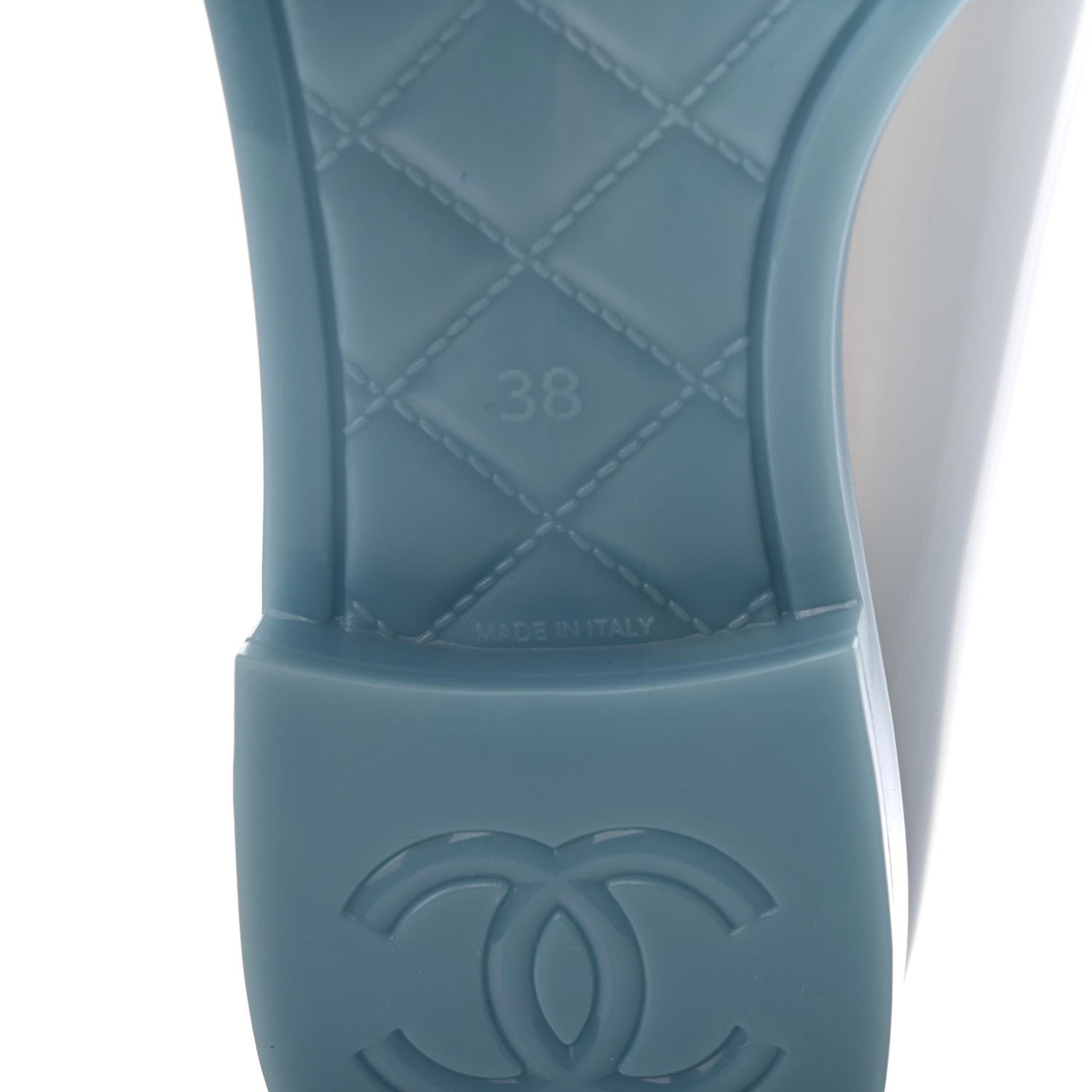 Chanel Rubber Rain Boots 38 Light Blue 13 of 18