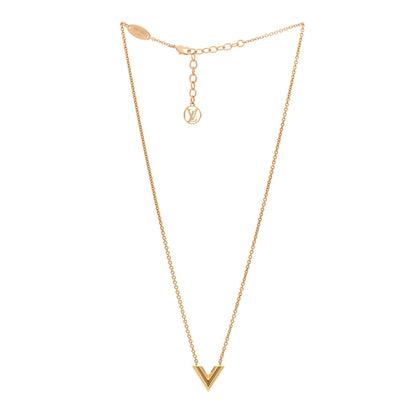 Louis Vuitton Brass Essential V Necklace Gold 3 of 5