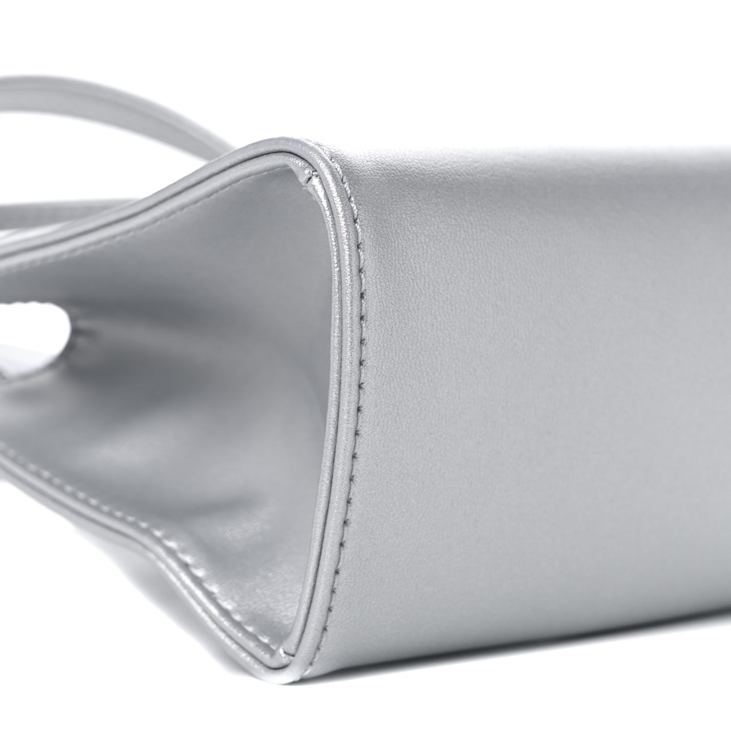 Telfar Metallic Vegan Leather Small Shopping Bag Silver 7 of 8