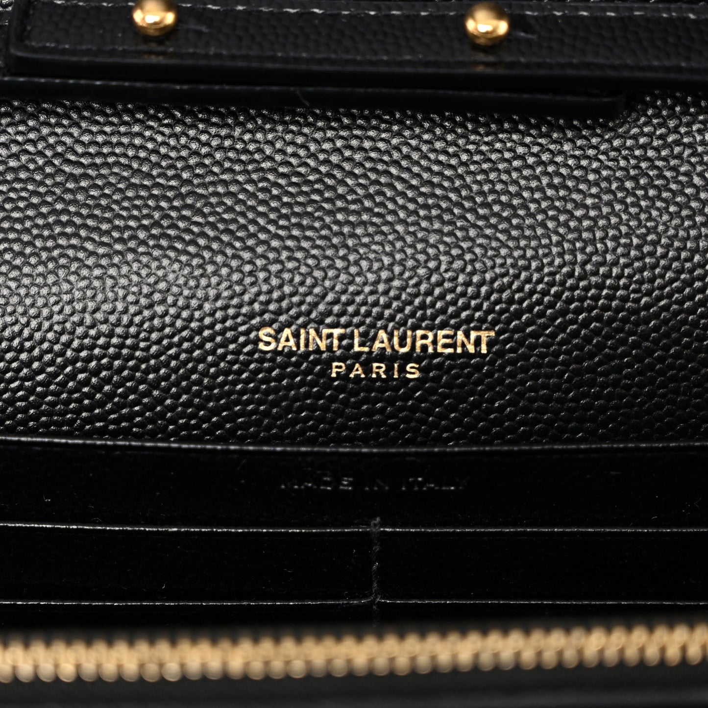 Grain De Poudre Matelasse Chevron Monogram Chain Wallet Black