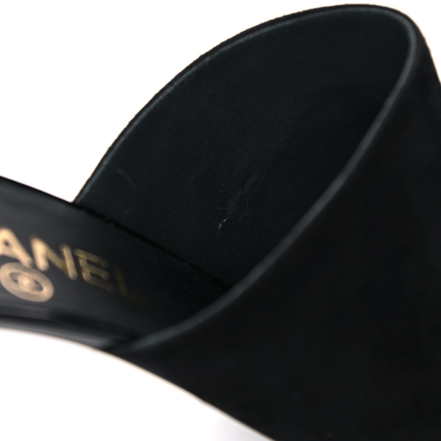 Chanel Suede Patent Calfskin Cap Toe Pearl Mule 38.5 Black 10 of 11
