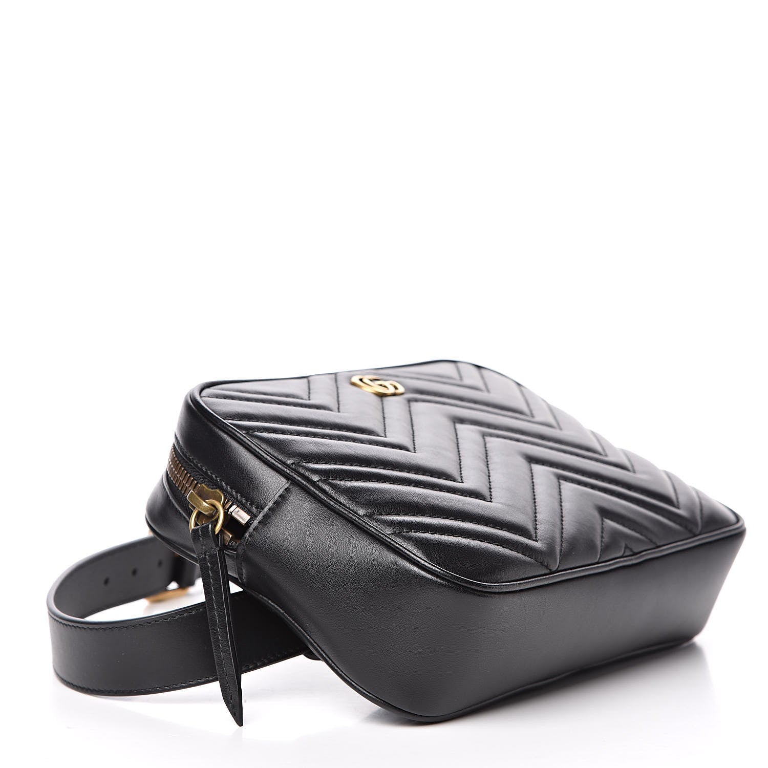 Gucci Calfskin Matelasse Mens GG Marmont Belt Bag 90 36 Black 4 of 10