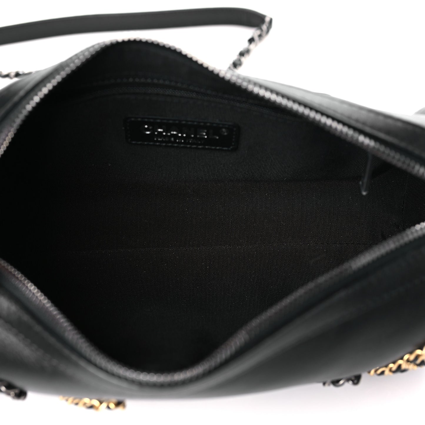 Calfskin Chain 20s Signature Bowling Bag Black