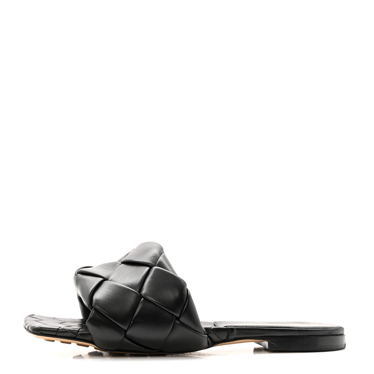 Bottega Veneta Nappa Maxi Intrecciato Lido Flat Sandals 38 Black 1 of 11