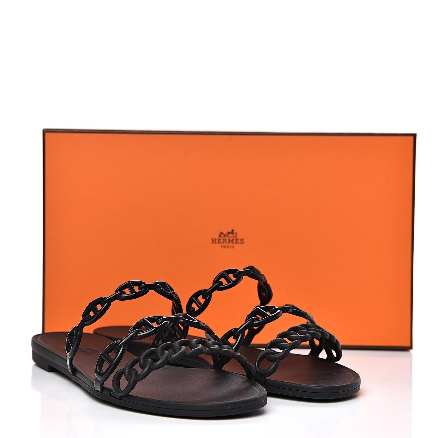 Rubber Chaine d'Ancre Rivage Sandals 37 Black