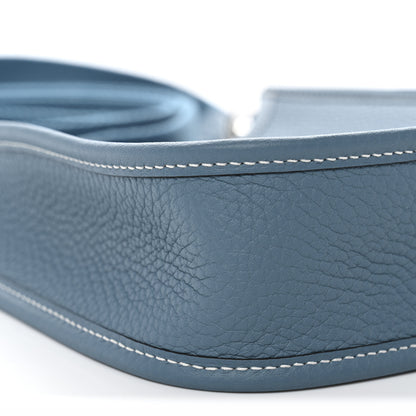 Hermes Taurillon Clemence Evelyne TPM New Blue Jean 9 of 11