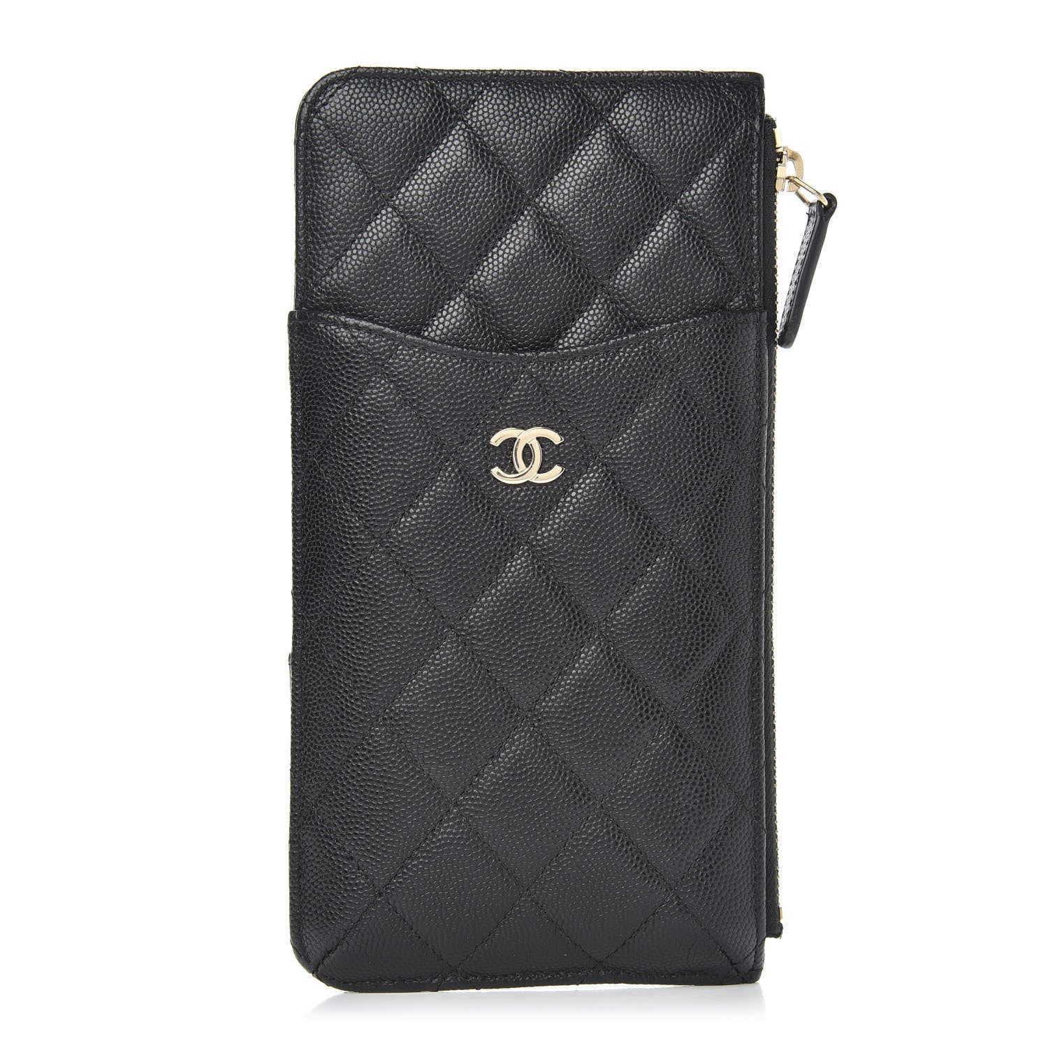 Chanel Caviar Quilted Classic Flat Wallet Pouch Black 1 of 8