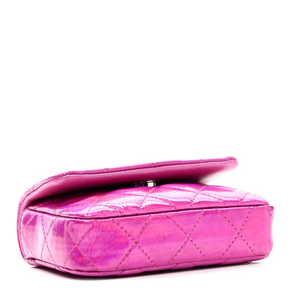 Chanel Iridescent Mirror Goatskin Hook Card Holder Fuchsia 4 of 10