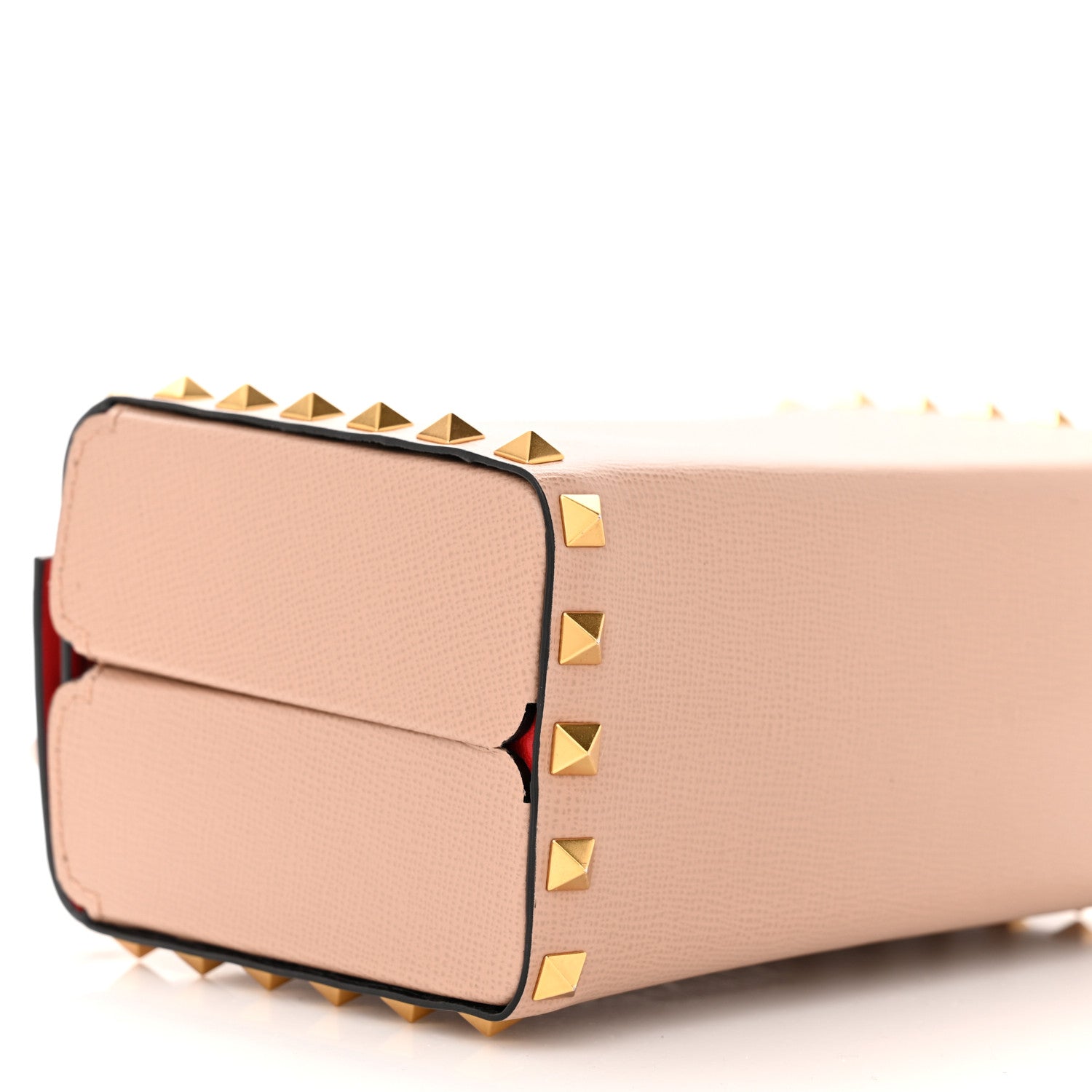 Valentino Garavani Grainy Calfskin Rockstud Alcove Box Top-Handle Bag Rose Cannelle 8 of 11