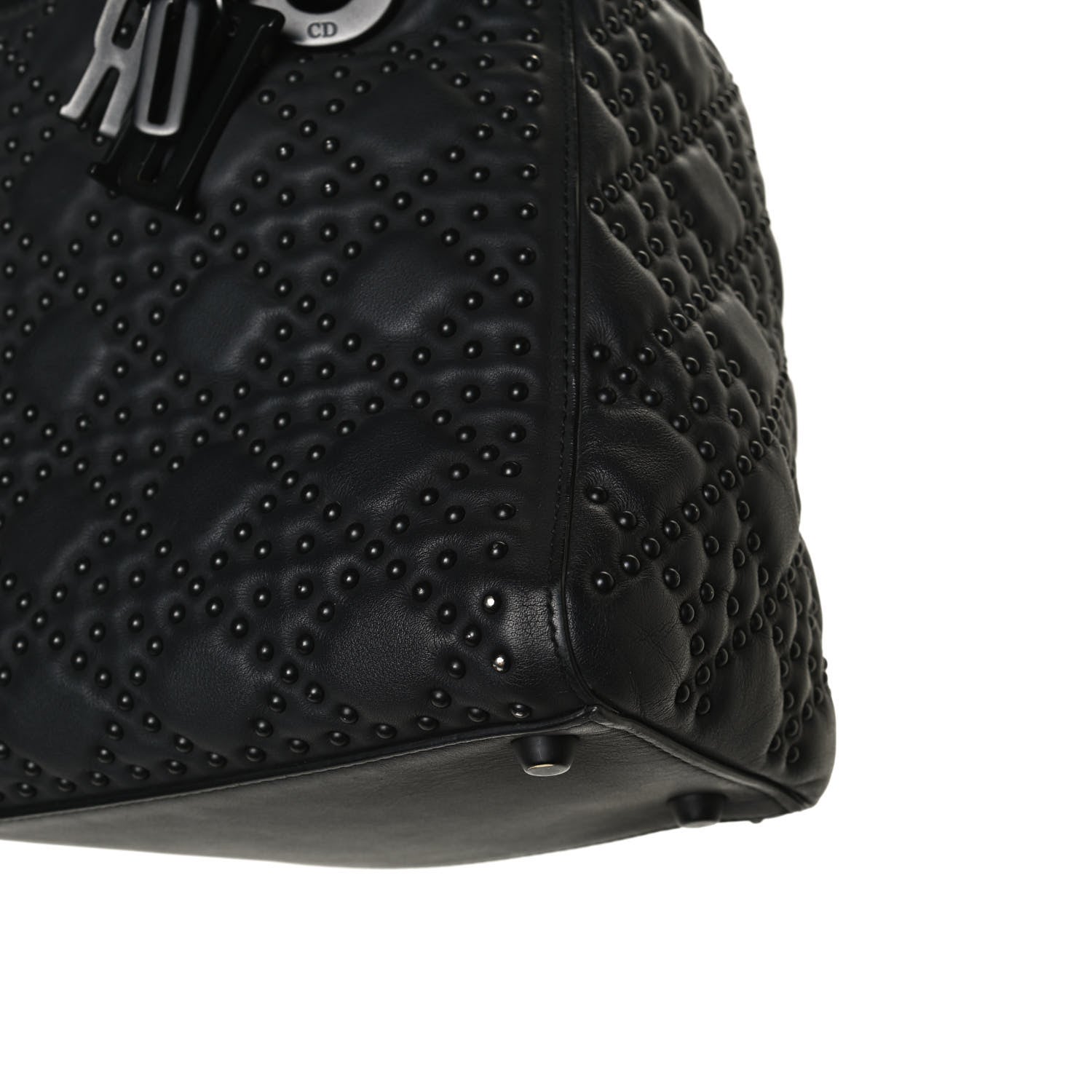Christian Dior UItra Matte Calfskin Cannage Studded Medium Supple Lady Dior Black 9 of 16