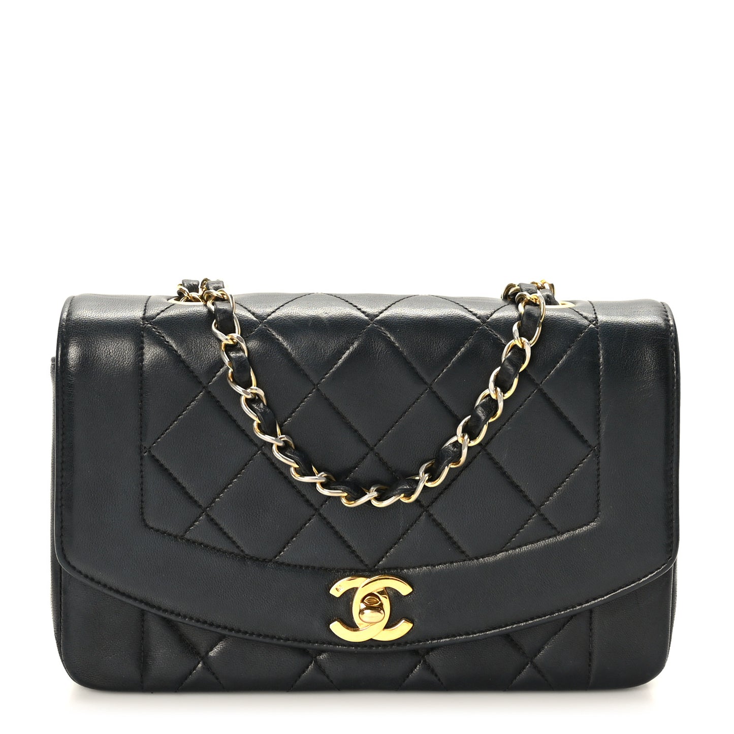 Lambskin Quilted Small Single Flap Black