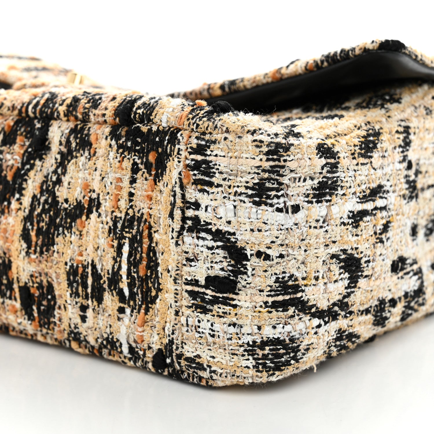 Chanel Tweed Mixed Fibers Leopard Print Small Souplissimo Maxi Flap Brown Black White Brown Black White 10 of 10