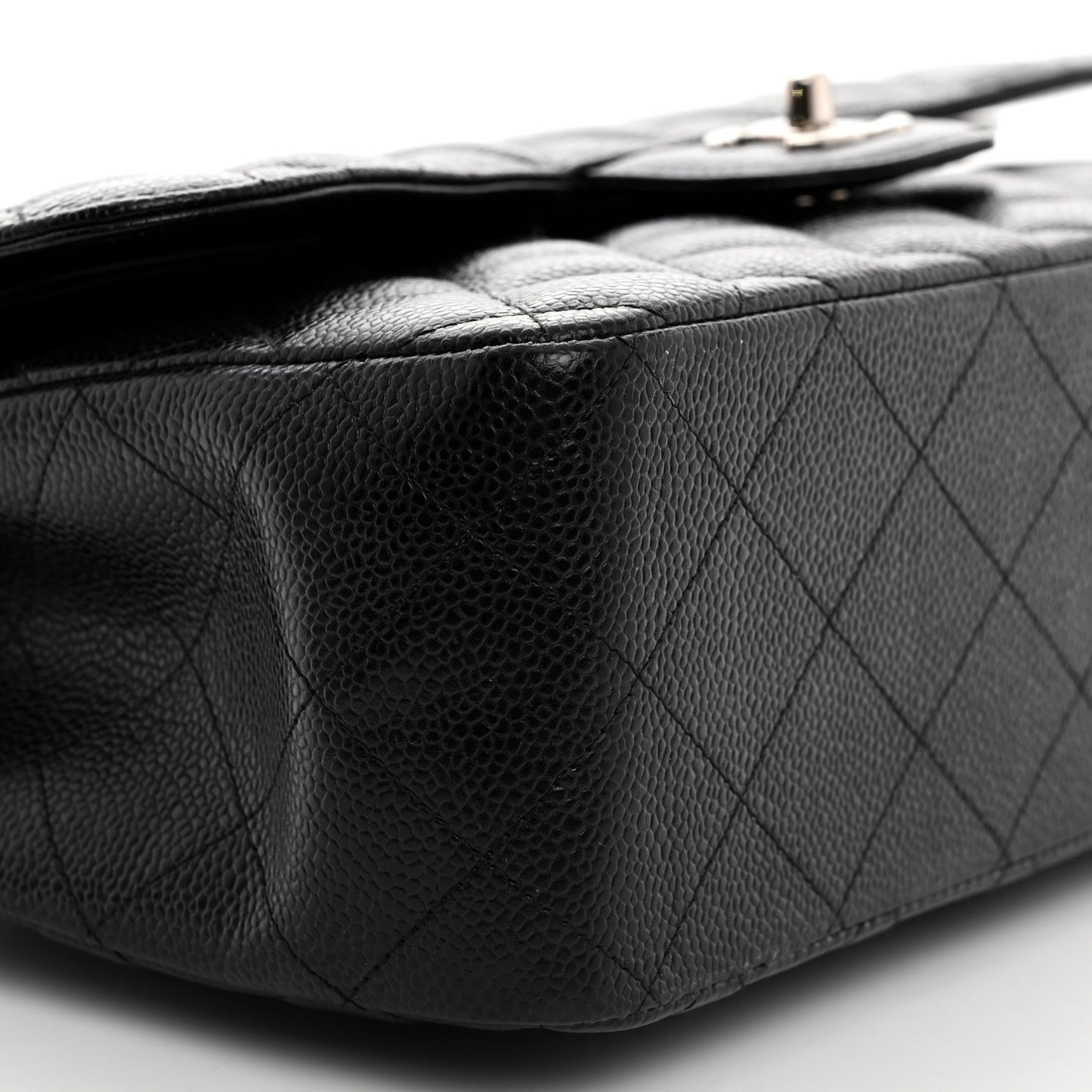 Caviar Quilted Jumbo Double Flap Black