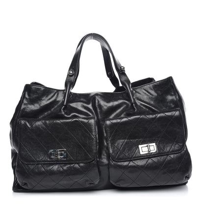 Chanel Glazed Caviar Large Pocket In The City Tote Black 1 of 13