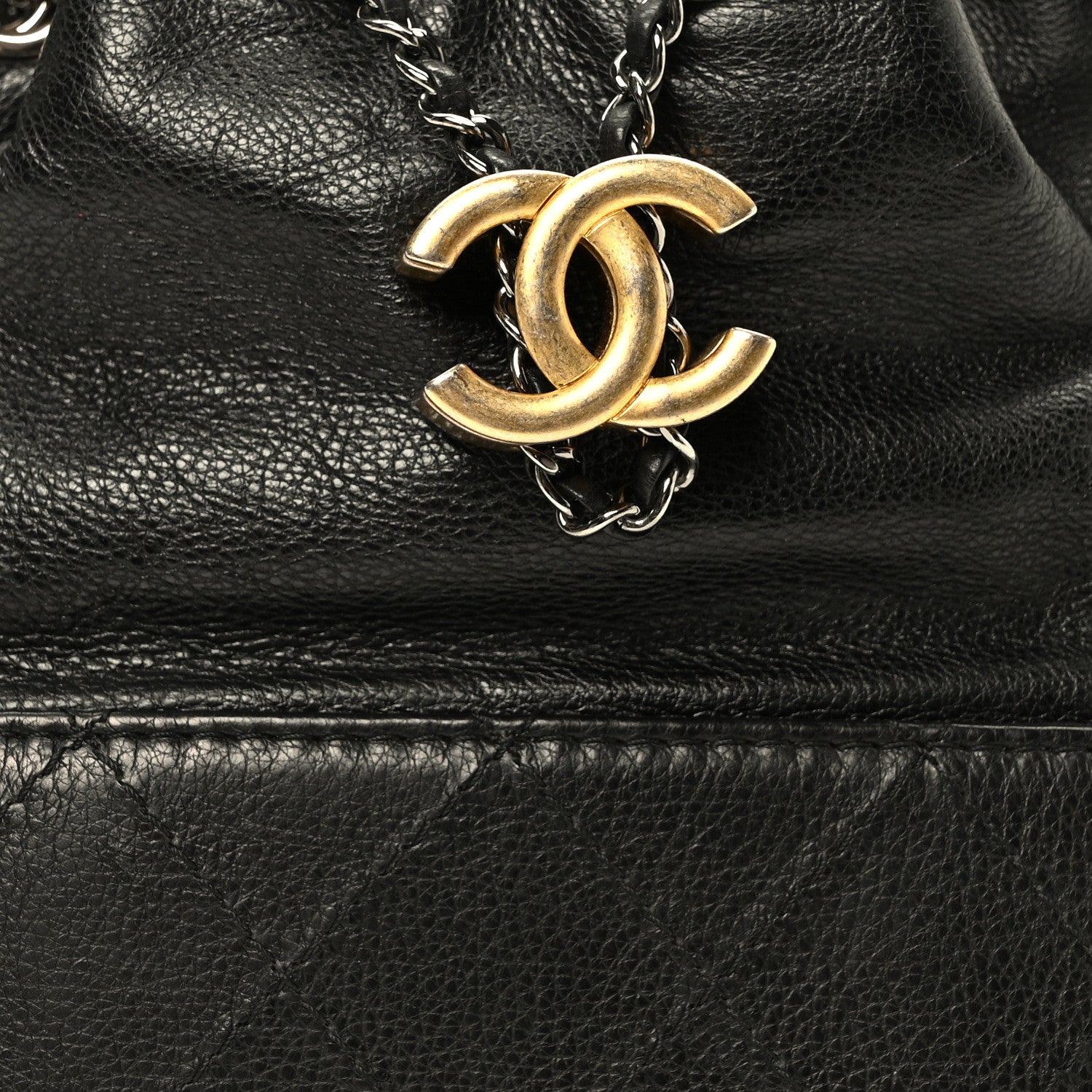 Chanel Calfskin Quilted Small Gabrielle Bucket Black 8 of 10