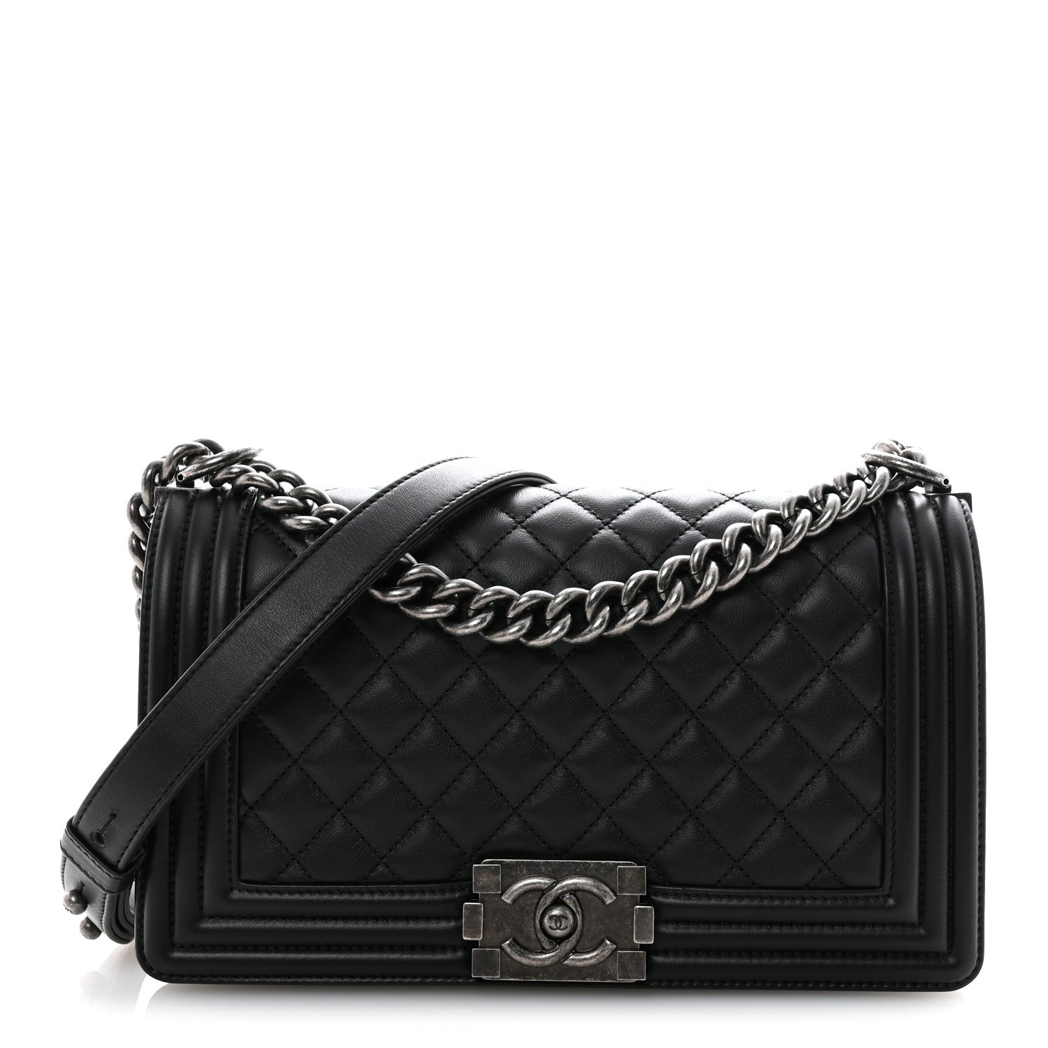 Chanel Calfskin Quilted Medium Boy Flap Black 1 of 11