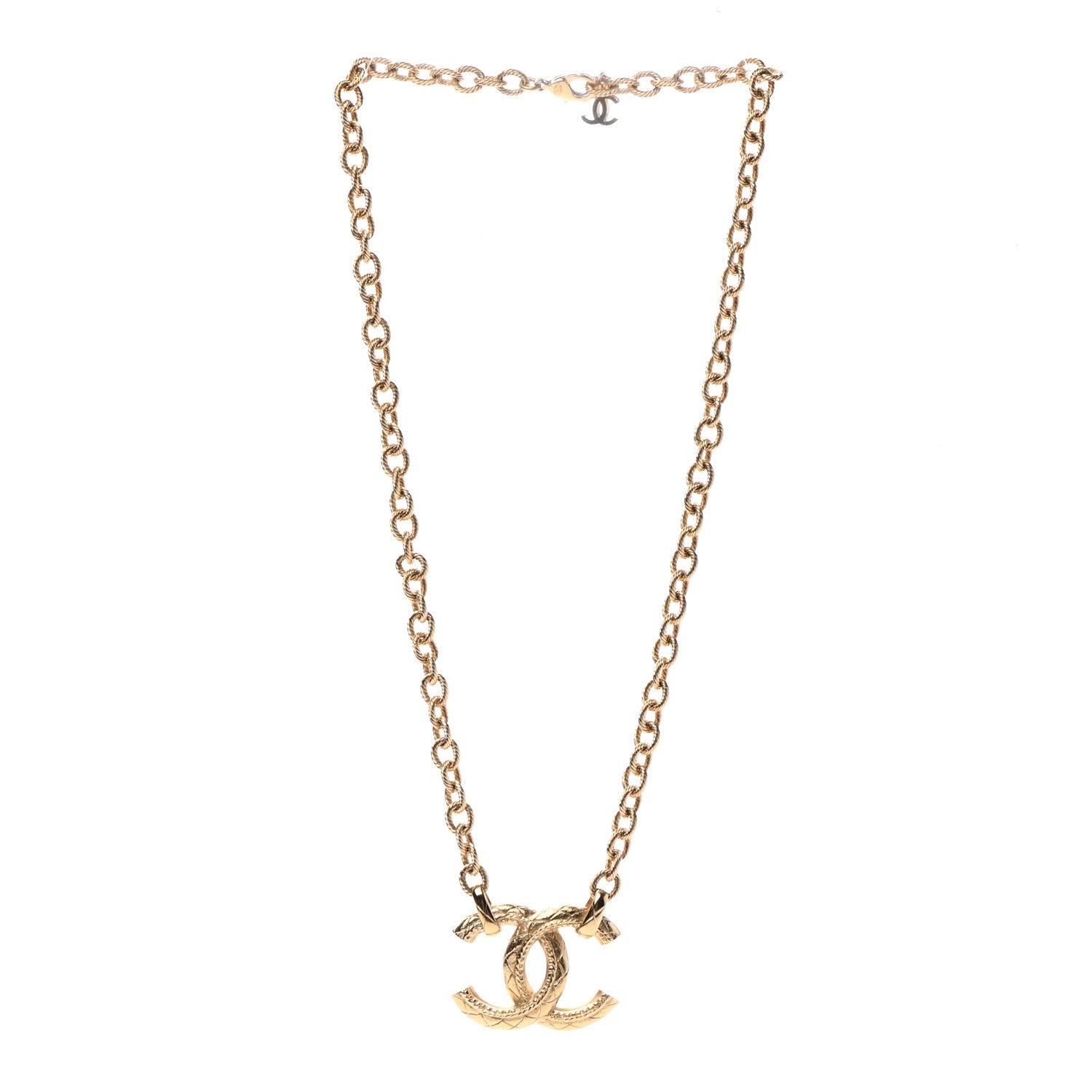 Chanel CC Pendant Chain Necklace Gold 3 of 7