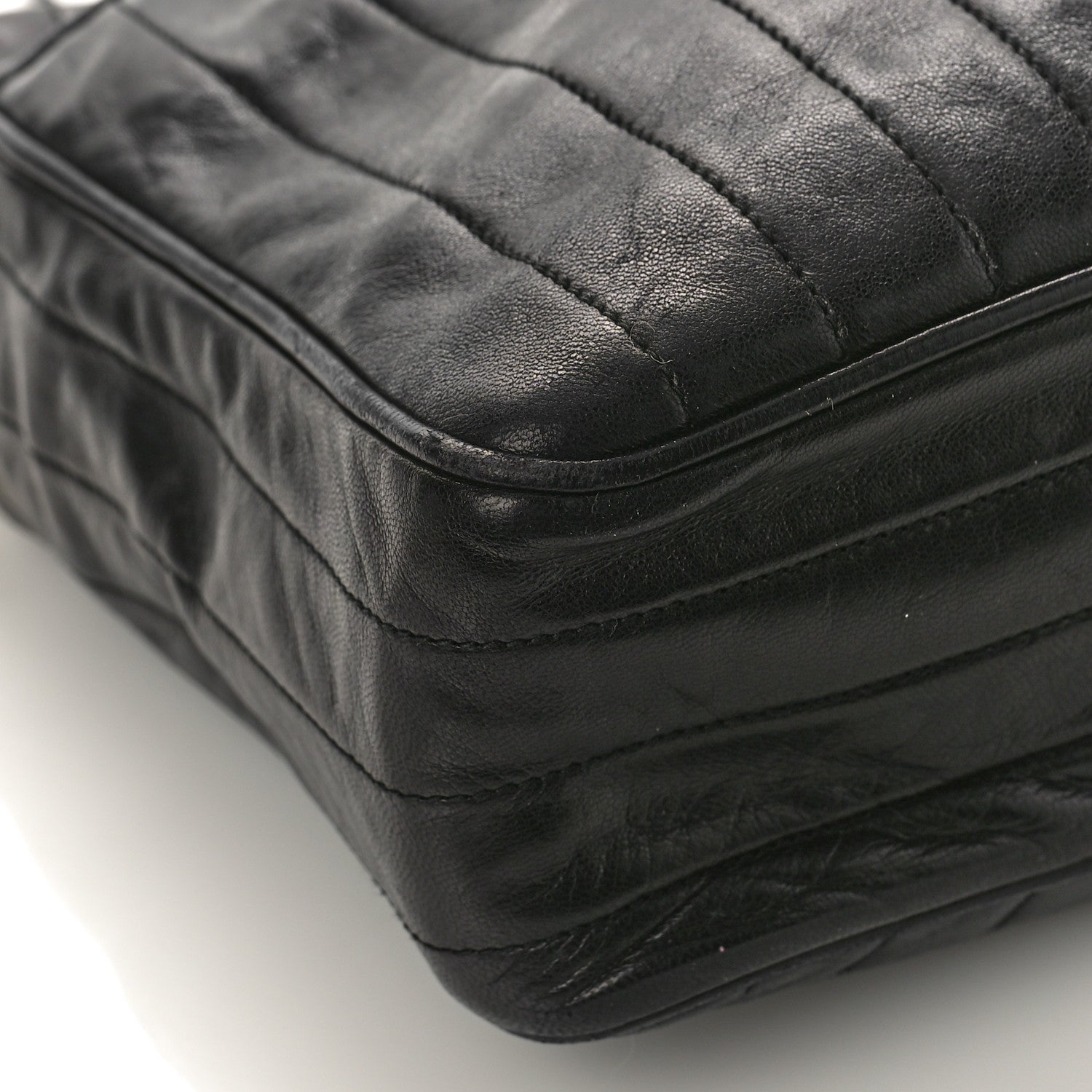 Chanel Lambskin Vertical Quilted Tassel Camera Case Black 7 of 9
