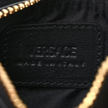 Versace Calfskin Medusa Lanyard Zip Pouch Card Holder Black 6 of 7