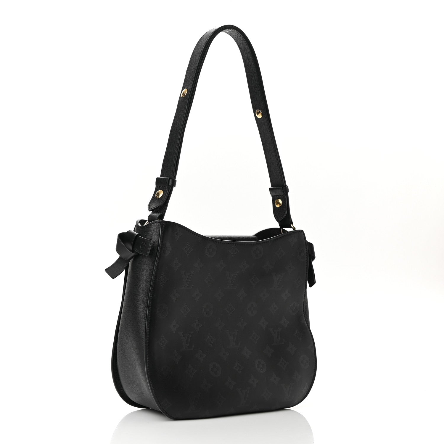 Louis Vuitton Cuir Plume Very Hobo Black 3 of 10