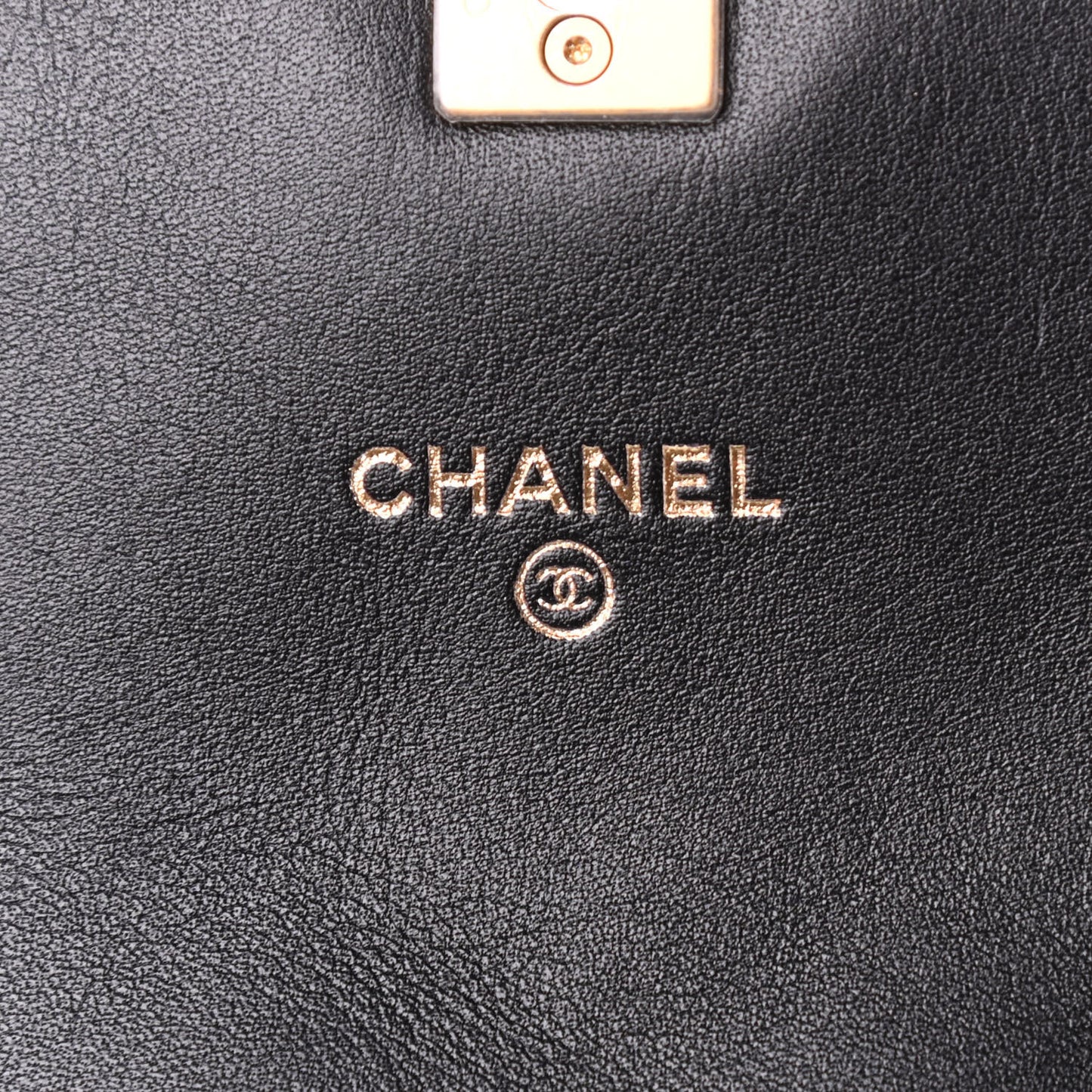 Calfskin Quilted Coco Mail Clutch With Chain Black