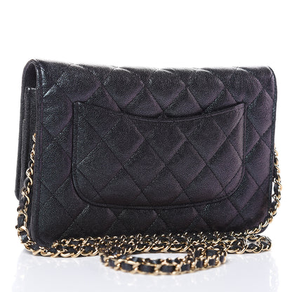 Chanel Iridescent Caviar Quilted Wallet On Chain WOC Black 3 of 12