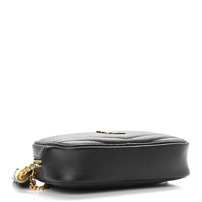 Saint Laurent Grain De Poudre Matelasse Monogram Mini Lou Camera Bag Black 4 of 9
