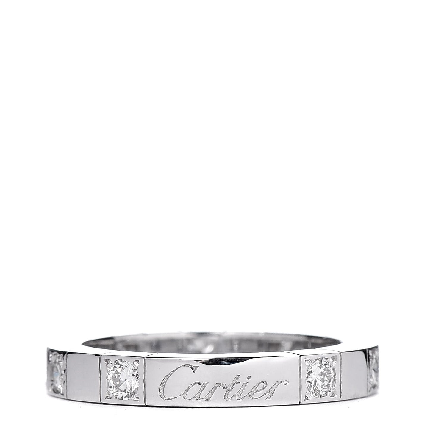 18K White Gold Diamond Lanieres Half Eternity Band Ring 49 4.75