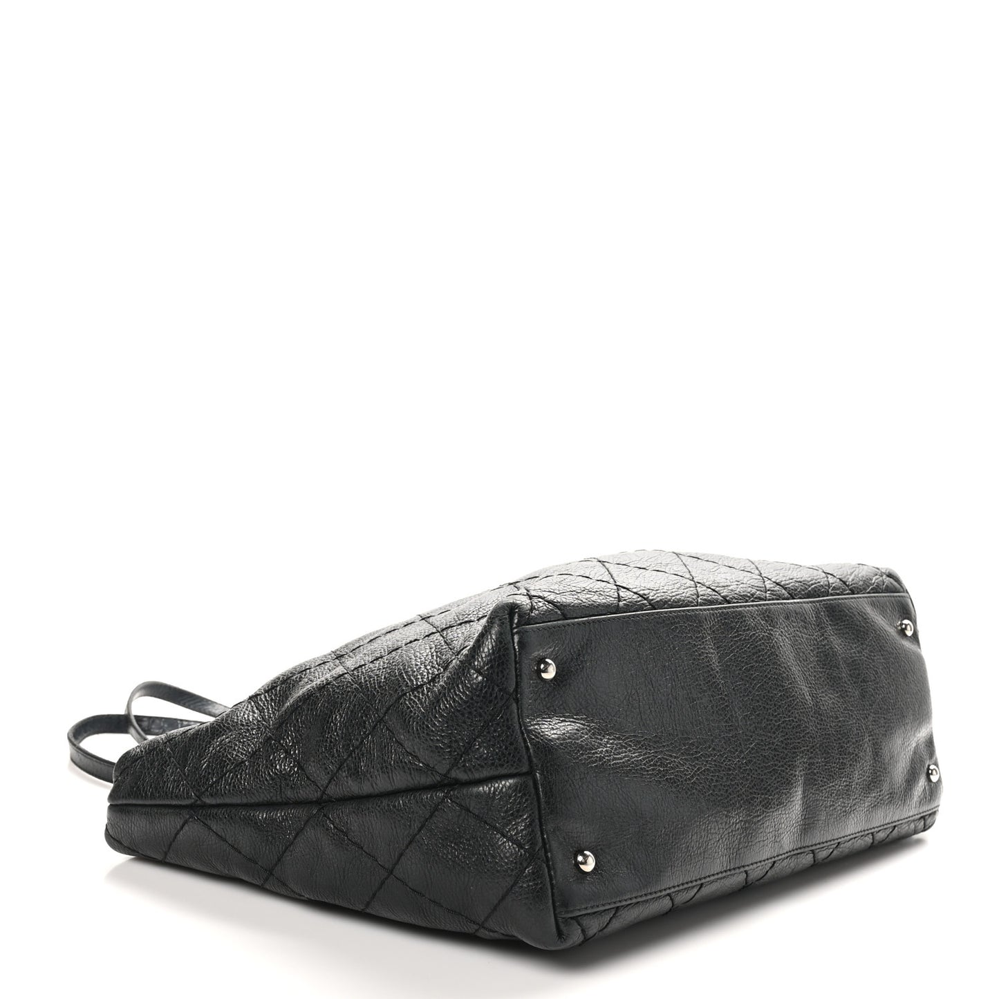 Glazed Calfskin Large On The Road Tote Black
