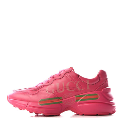 Gucci Calfskin Logo Womens Rhyton Sneakers 36.5 Box Pink 1 of 9