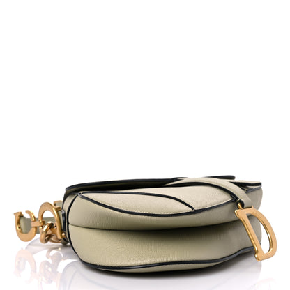 Christian Dior Grained Calfskin Saddle Bag With Strap Sage Green 3 of 8