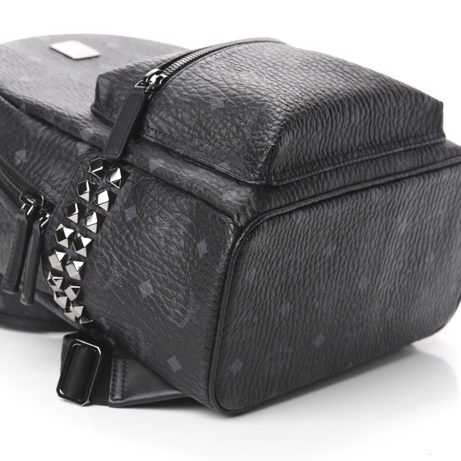 MCM Visetos Small Side Stud Stark Backpack Black 7 of 8
