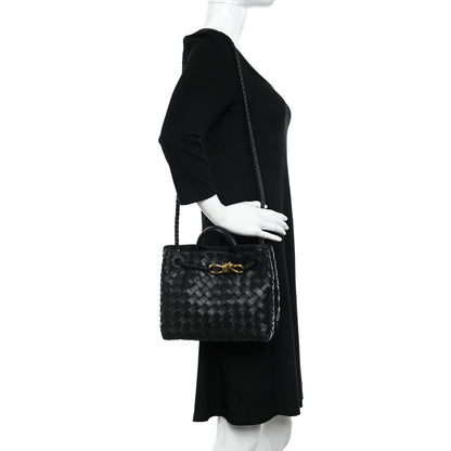 Bottega Veneta Nappa Intrecciato Small Andiamo Shoulder Bag Black 2 of 10