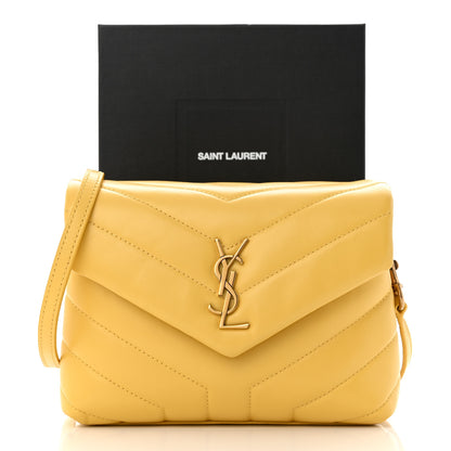 Saint Laurent Calfskin Y Quilted Monogram Toy Loulou Crossbody Bag Sunflower 12 of 12